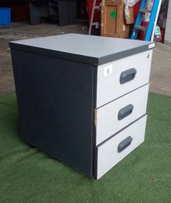 W27K   Laci Mobil 3 Drawers Mobile Pedestal Grey