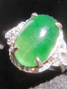 Glassy Ice Dark Green Type A Natural Jadeite Jade
