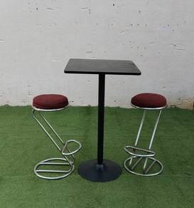 PK156 Meja Kerusi Tinggi Set Bar Table 1+2 Stools