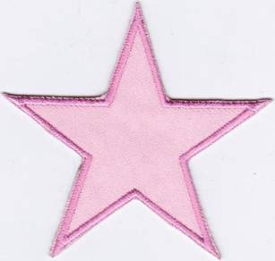 Star PINK Badge Iron On Embroidered Patch