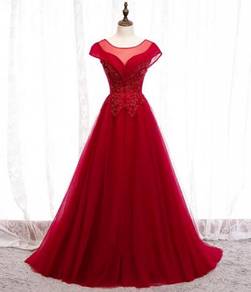 Red wedding bridal evening prom dress gown RBP1443
