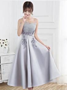 Grey prom dinner wedding bridesmaid dress RBBD0040