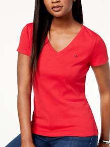 Tommy Hilfiger Women's Outfit Red T-Shirt Blouse