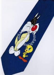 Sylvester Cat Tweety Bird BLUE Cartoon Neck Tie