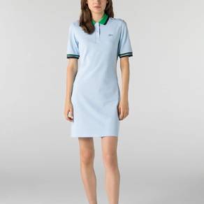 Lacoste Womens Contrast Collar Stretch Cotton Piqu