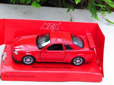 Welly (11cm) Nissan Skyline GT-R (R34) Red Car