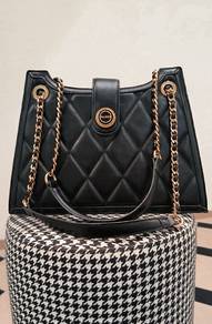 ALDO Black Quilted Tote Bag