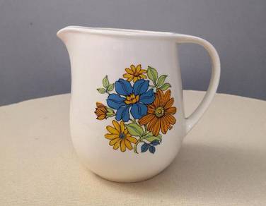 Vintage Romania floral pitcher jug