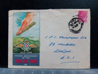 British FDC, Zeppelin shot down