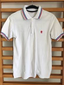 Japan Britpop red/blue ringer polo collar shirt