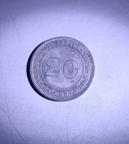 Straits Settlement's 20 cents antique coin, 1893.