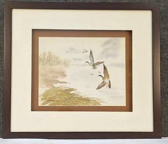 Framed Watercolor Whispers in the Fog by Francesco
