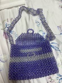 Brand New Handmade Purple Beaded Sling Bag