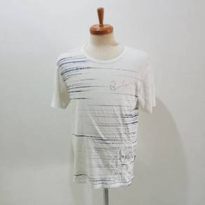 Burberry Slim Fit Stripes and Embroidery Logo Tee