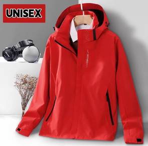 jacket hoodie waterproof red New