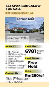 Bungalow House For Sale in Setapak,KUL