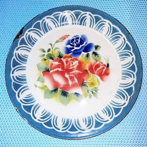 Vintage 40s/50s Floral Enamel Tray