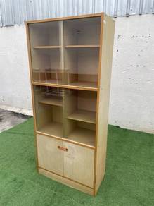 YE93B Almari Buku Kabinet 81 x 182 cm 2 Cermin
