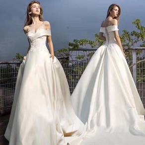 White fishtail wedding bridal dress gown RB1706