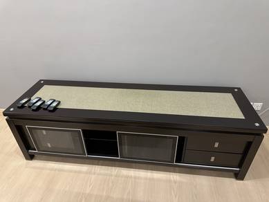 Solid TV Console Table with Drawers