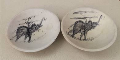 African soap stone hand drawn trinket dish 2