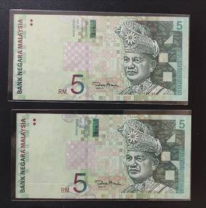 Malaysia Old Banknote RM5 (Sell In Set of 2 Pcs)
