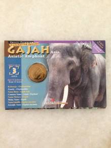Malaysia coin card Animal series coin Gajah No.3