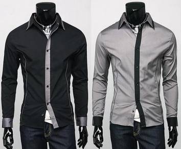 P0588 BLACK BUSINESS FORMAL MAN LONG SLEEVE SHiRT