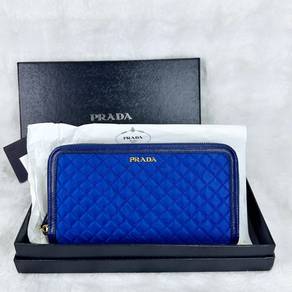 Authentic Prada Wallet Bluette Nylon Leather