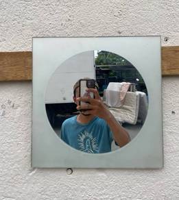 B601 Cermin Gantung 30cm Square Mirror Hanging