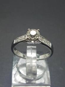 White Sapphire and White Gold Ring