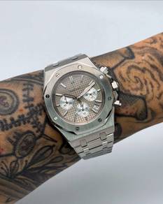 Custom Seiko Mod 42mm Grey Steel AP Quartz
