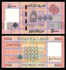 Lebanon 5000 Livres 2014  全新 黎巴嫩 5000里弗 纸币 2014年
