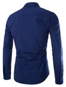 A0587 KEMEJA BLUE BIRU LONG SLEEVE SHiRT POCKET