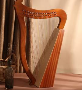 Initer 15 String Wooden Lyre Harp Mahogany