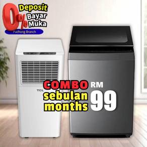 Combo Set Aircond Peti Sejuk Mesin Basuh TV Fridge