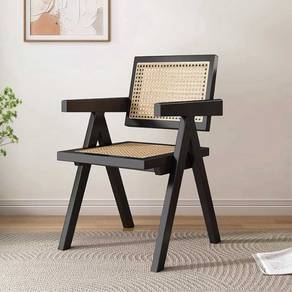 CK42B NEW * Kerusi Rotan Black Rattan Arm Chair