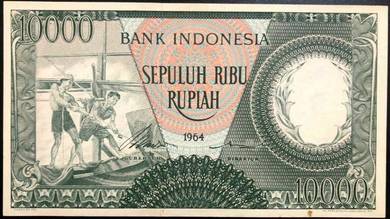 Indonesia 10000 rupiah 1964 FTV - P100  AU