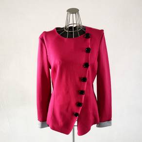 Emporio Armani Red long sleeve collarless blazer
