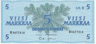 Finland 5 Markka 1963 - Pick P106Aa  unc