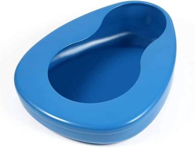 Bedpan blue plastic for patients