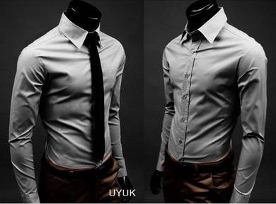 F0530 KEMEJA KELABU GREY FORMAL LONG SLEEVE SHiRT