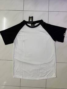 Black White Raglan Tee Korean Sporty Style