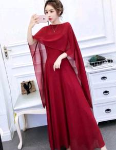Red Long Dress ( Including Shawl)