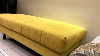 Velvet Yellow Ottoman Bench