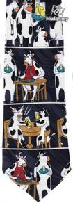 Ox Cow Dinner Drink Novelty Cartoon Fancy Neck Tie