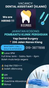 (Klang)Pembantu Klinik Pergigian/Dental Assistant