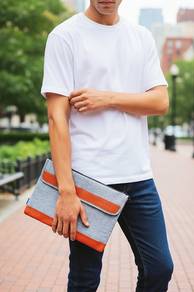 Casetec Laptop Sleeve – Grey with Orange Accents