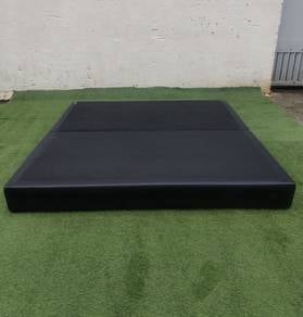 YF08H Katil King Divan Bed Frame PU Black MIDORI
