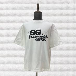 Balenciaga Dirty BB Paris Icon White Tee